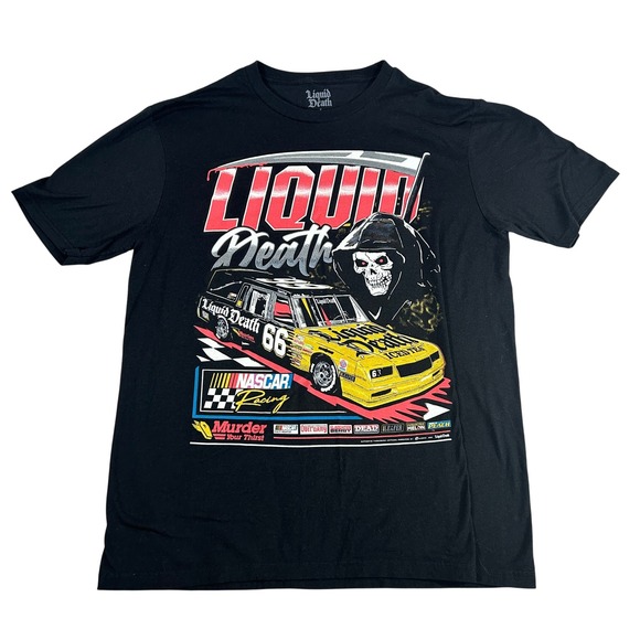 Liquid Death Other - Liquid Death NASCAR Racing Graphic T Shirt Black Large Short Sleeve Men's